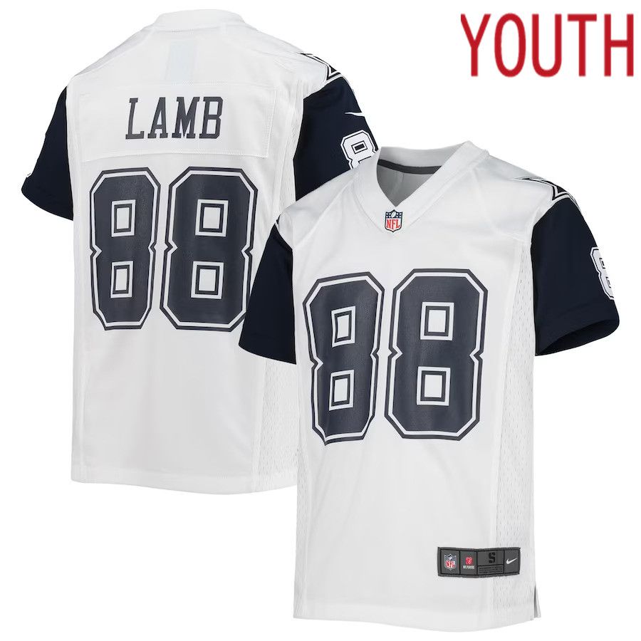 Youth Dallas Cowboys 88 CeeDee Lamb Nike White Alternate Game NFL Jersey